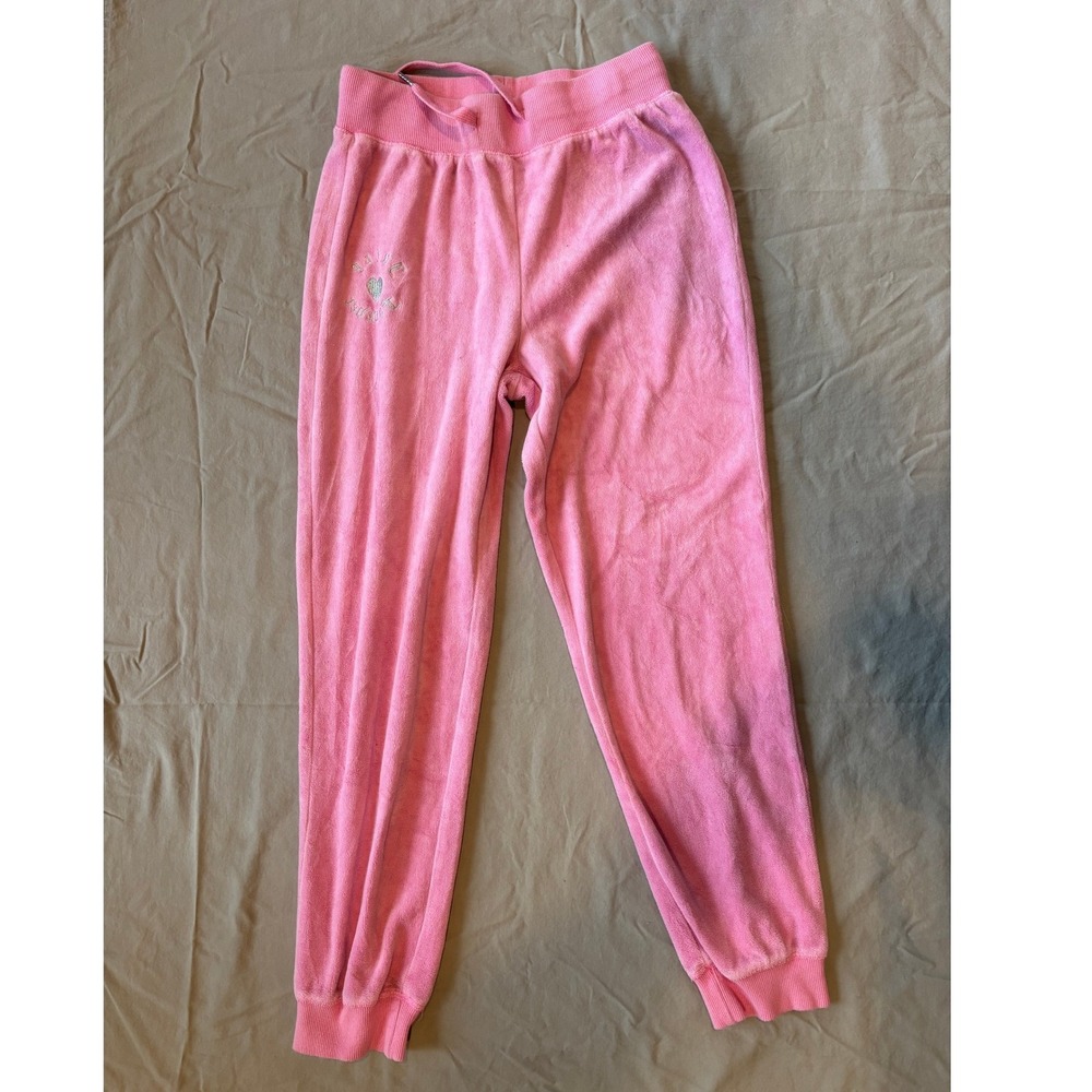 Juicy Couture Forever 21 Pink Velour Joggers Rhinestone Logo Sweatpants XS